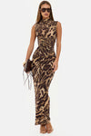 Tara Hughes | Leopard Print Bodycon Maxi Dress For Women