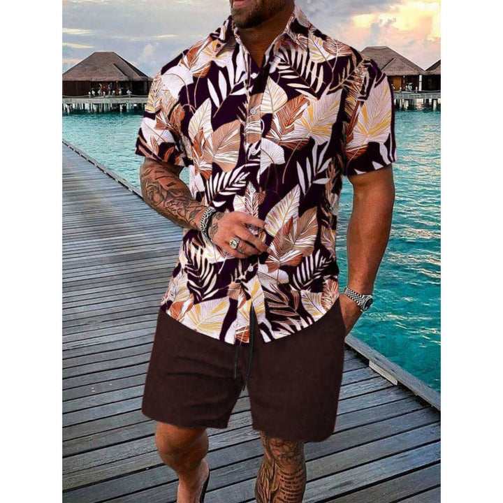 Dylan Foley | Tropical Print Shirt And Shorts Set For Men