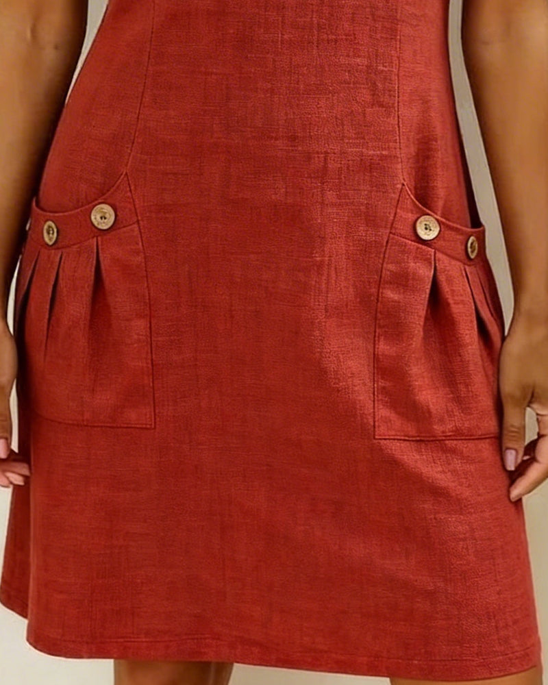 Pippa | Women’s Zip-Neck A-Line Mini Dress with Pockets