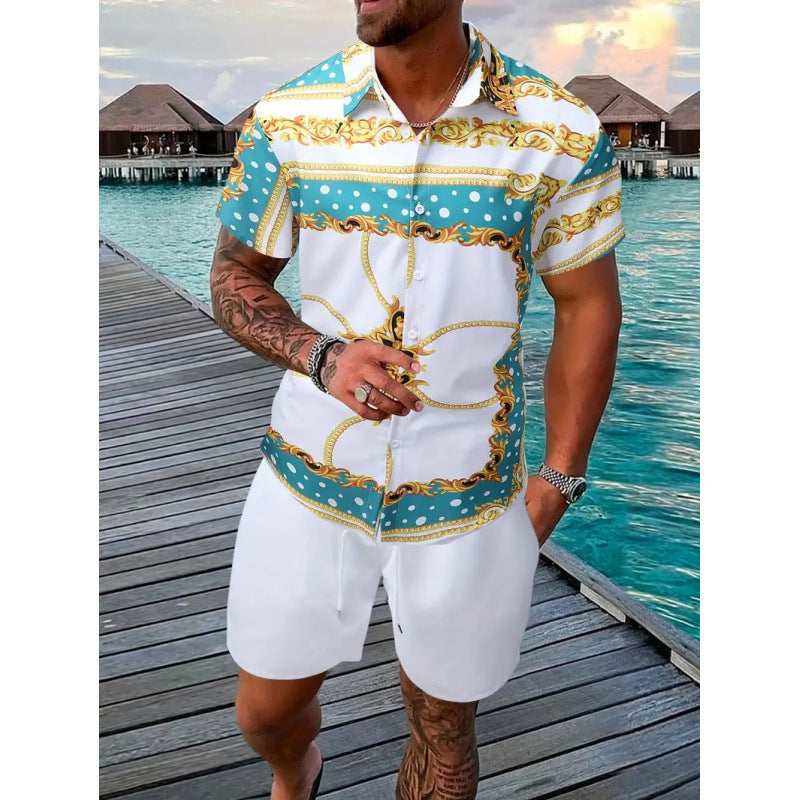Dylan Foley | Tropical Print Shirt And Shorts Set For Men