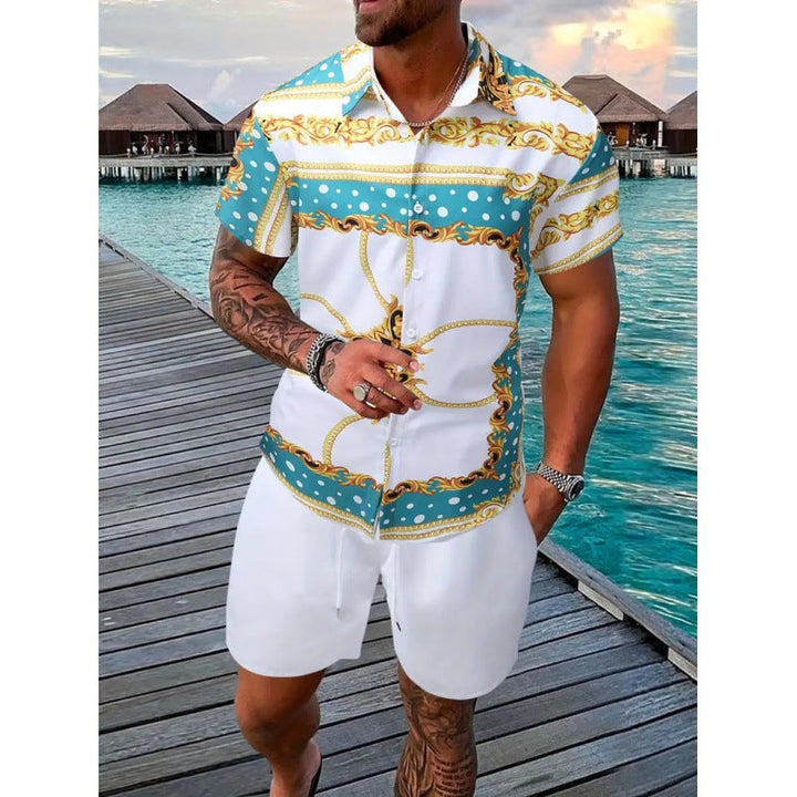 Dylan Foley | Tropical Print Shirt And Shorts Set For Men