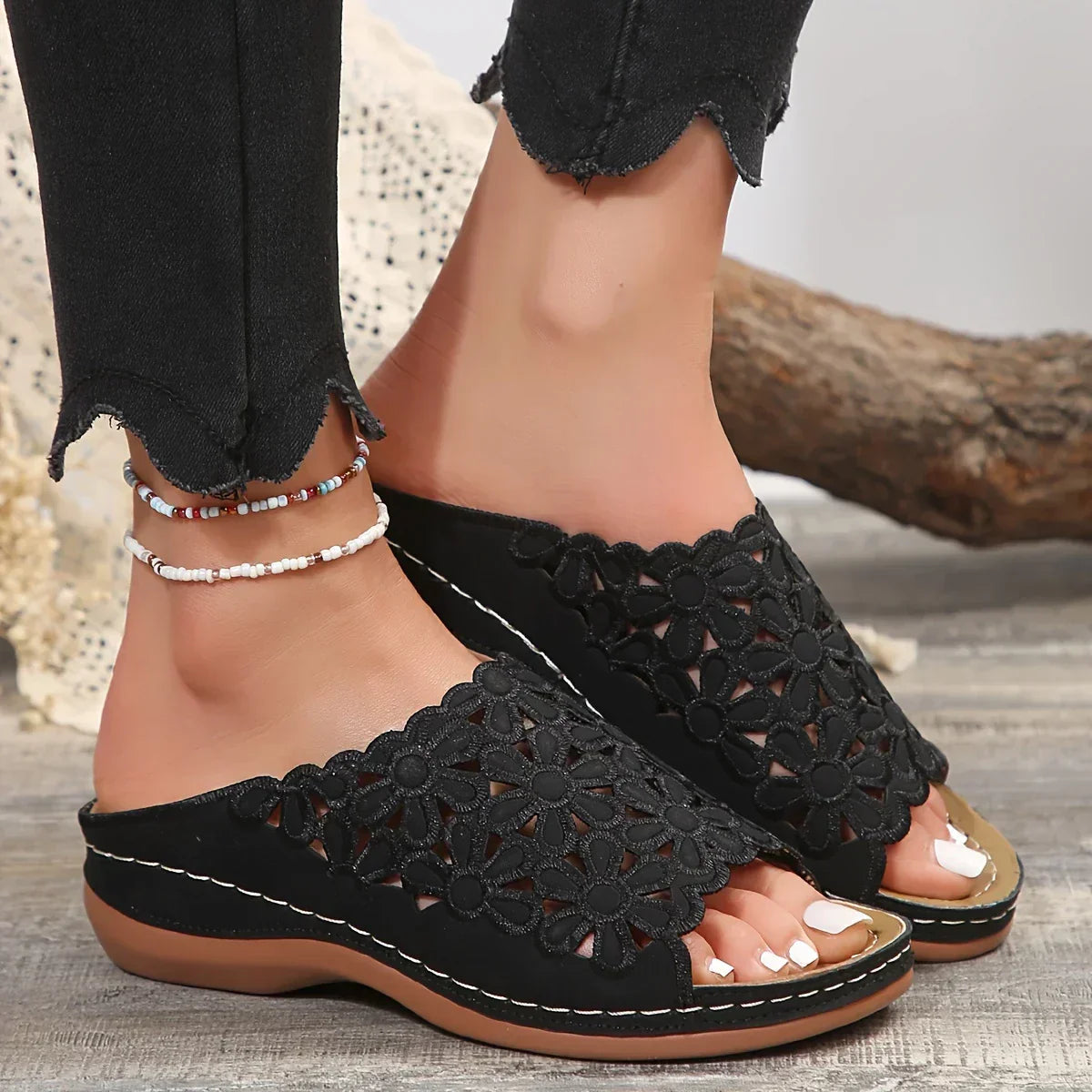 Ella | Women’s Floral Sandals with Cushioned Insole