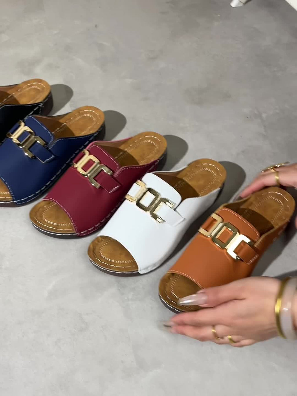 Capella | Women’s Sandals with Gold Buckle Straps