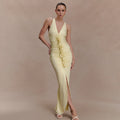 Grace Wilson | Ruched V-Neck Maxi Dress For Women