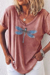 Fern | Women's Graphic V-Neck T-Shirt Short Sleeve Relaxed Casual Tee