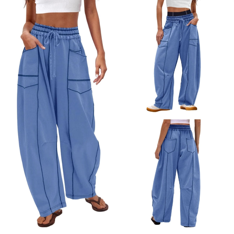 Vera | Women's Wide-Leg Cargo Pants with Drawstring Waist