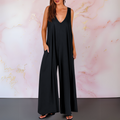 Aria | Women’s Wide Leg Sleeveless Jumpsuit with V-Neck
