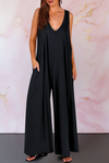 Aria | Women's Wide Leg Sleeveless Jumpsuit V-Neck