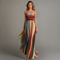 Judith | Women’s Strapless Maxi Dress with Pleats