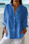 Feline™ | Azure Stripe Blouse