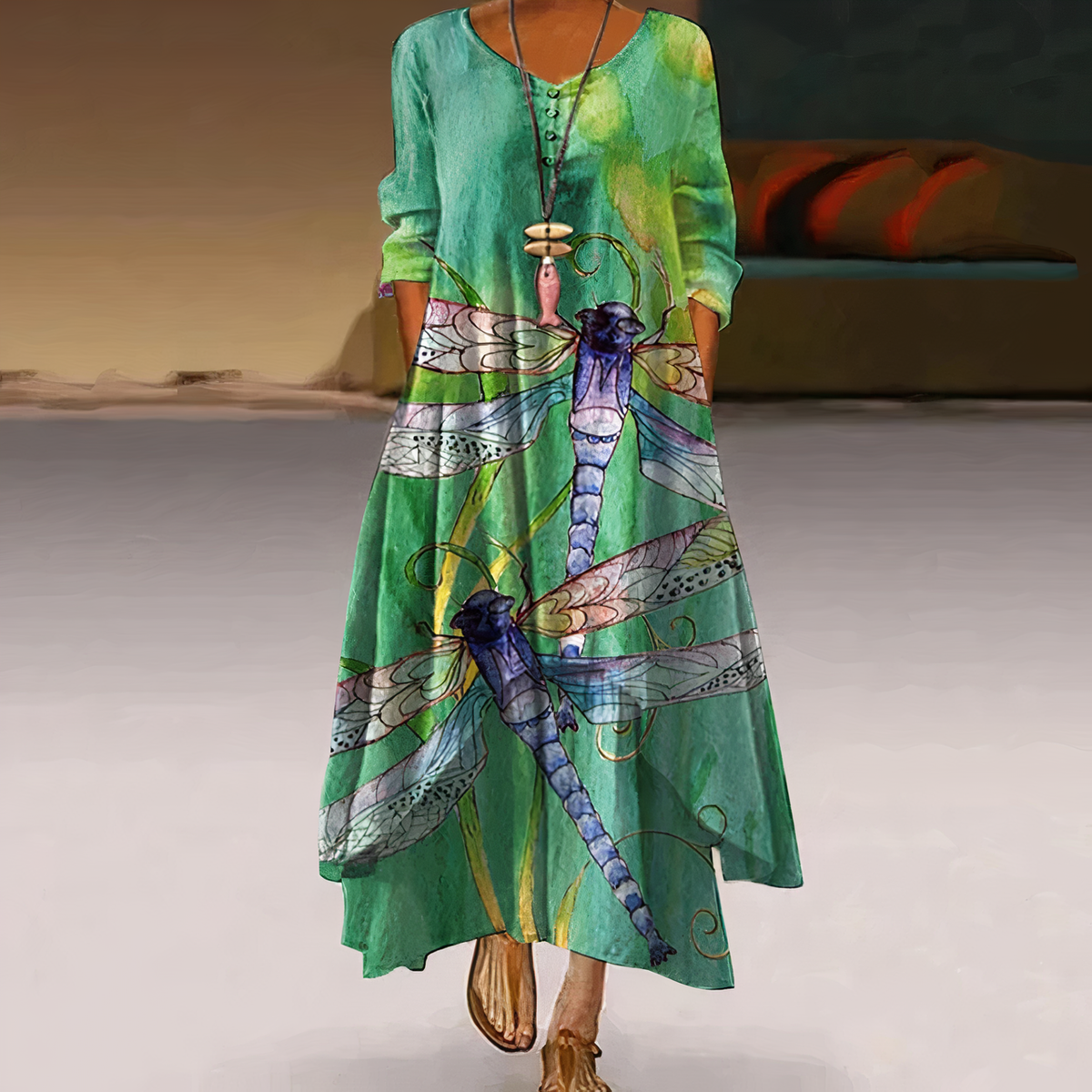 Celeste | Women’s Floral Maxi Dress with Asymmetric Hem