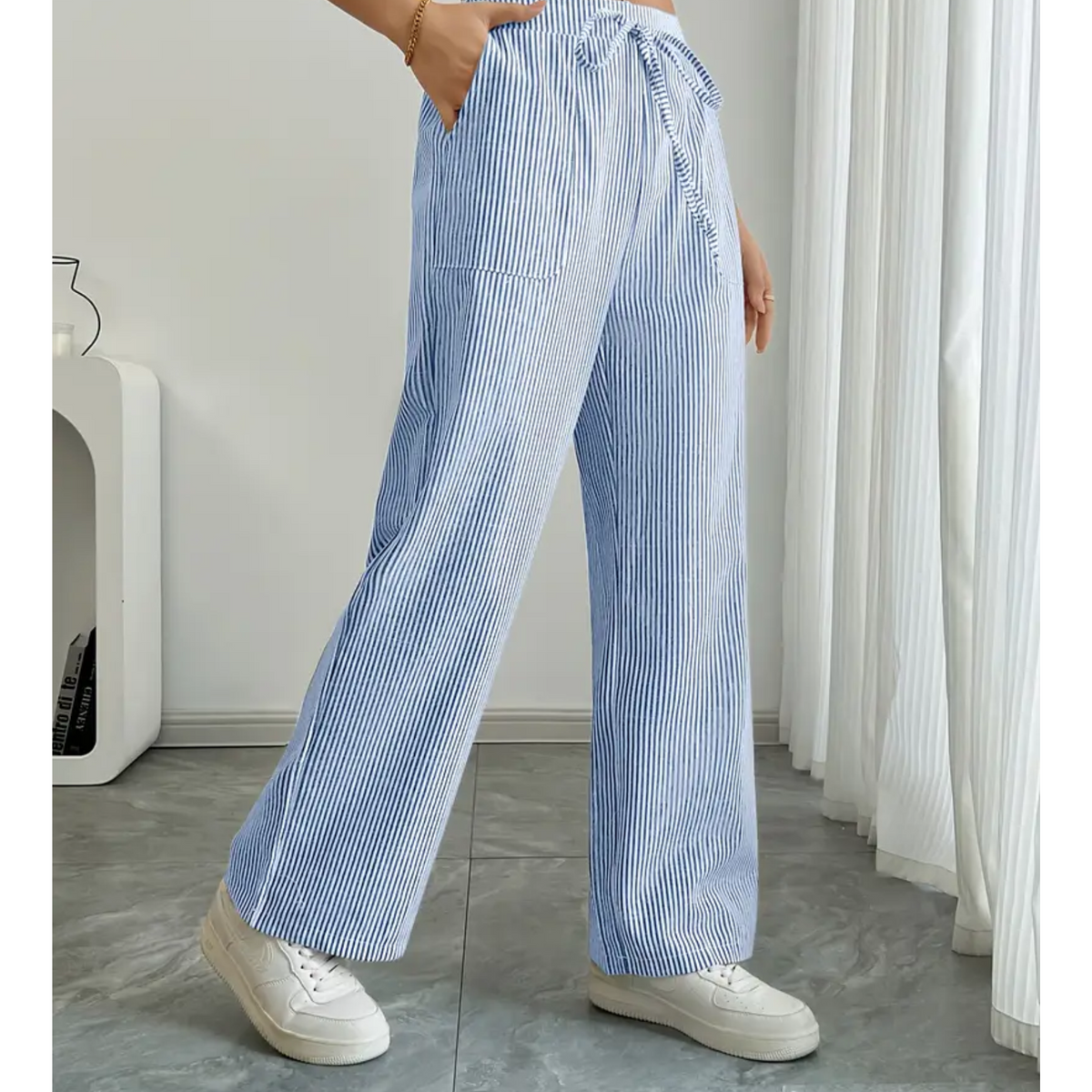 Amber | Women’s Striped Pant with Pockets