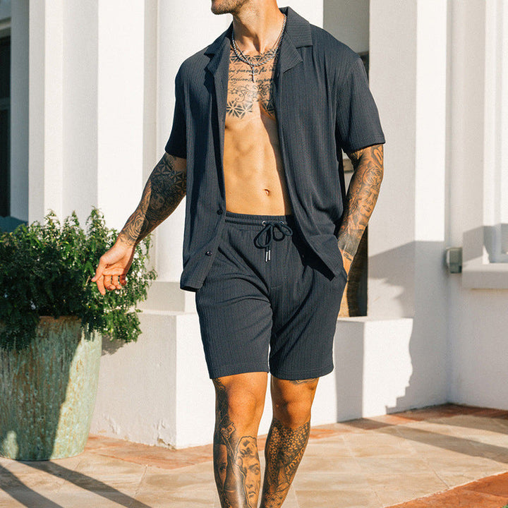 Zachary Prentice | Textured Shirt &amp; Shorts Set For Men