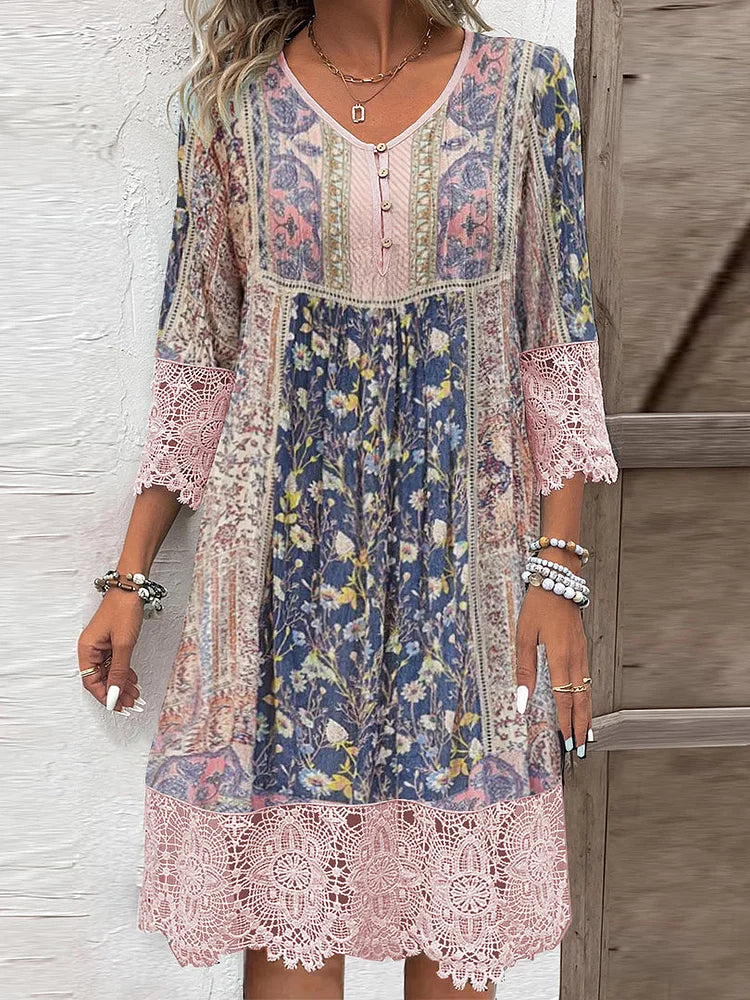 Sage | Women’s Timeless Lace Midi Dress with Detailing