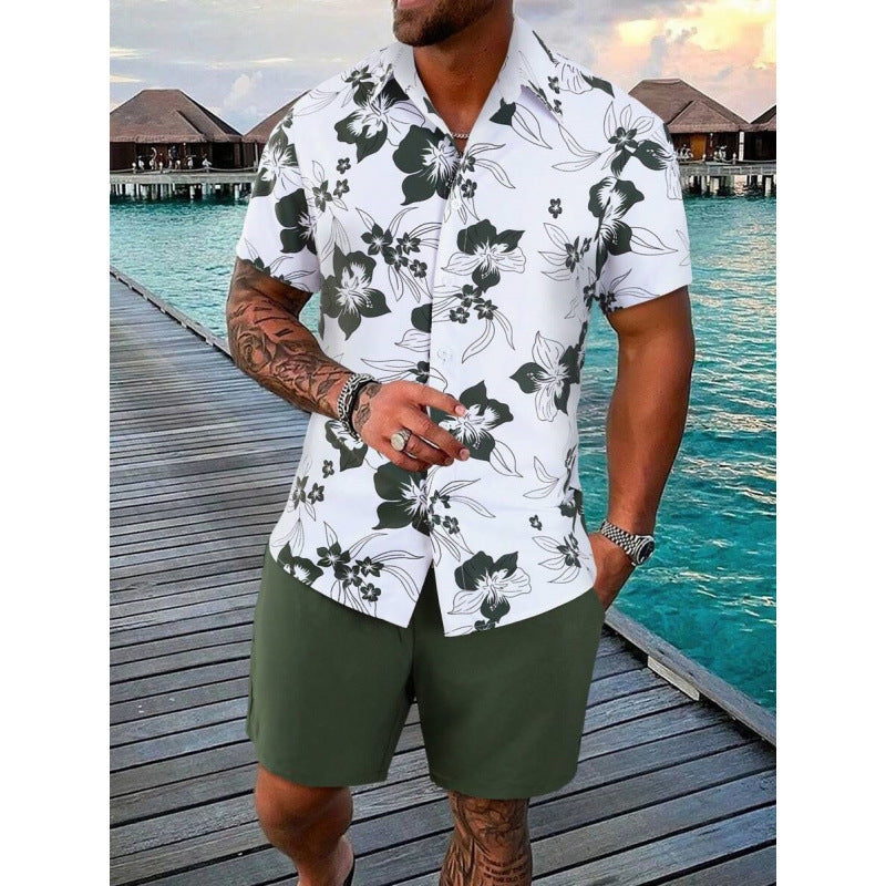 Dylan Foley | Tropical Print Shirt And Shorts Set For Men