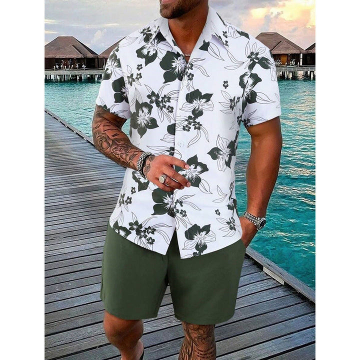 Dylan Foley | Tropical Print Shirt And Shorts Set For Men