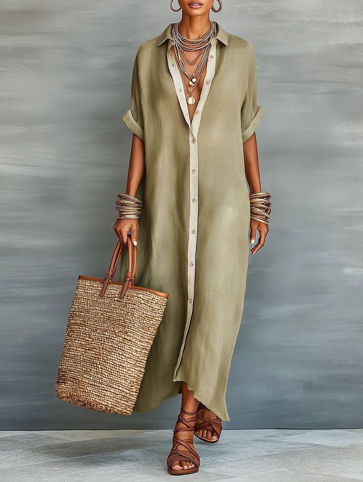 Elise Turner | Relaxed Lapel Maxi Dress For Women