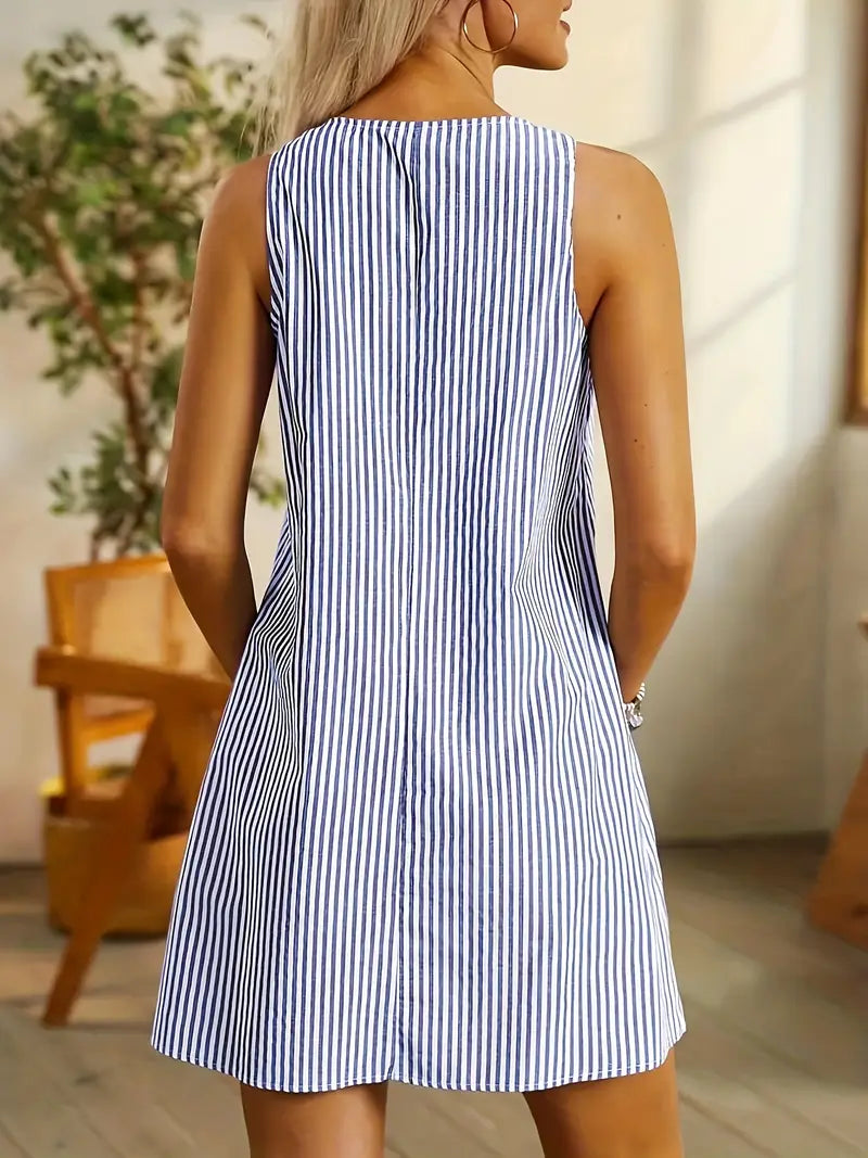 Aurélie | Women’s Striped Short Dress with Lightweight Comfort