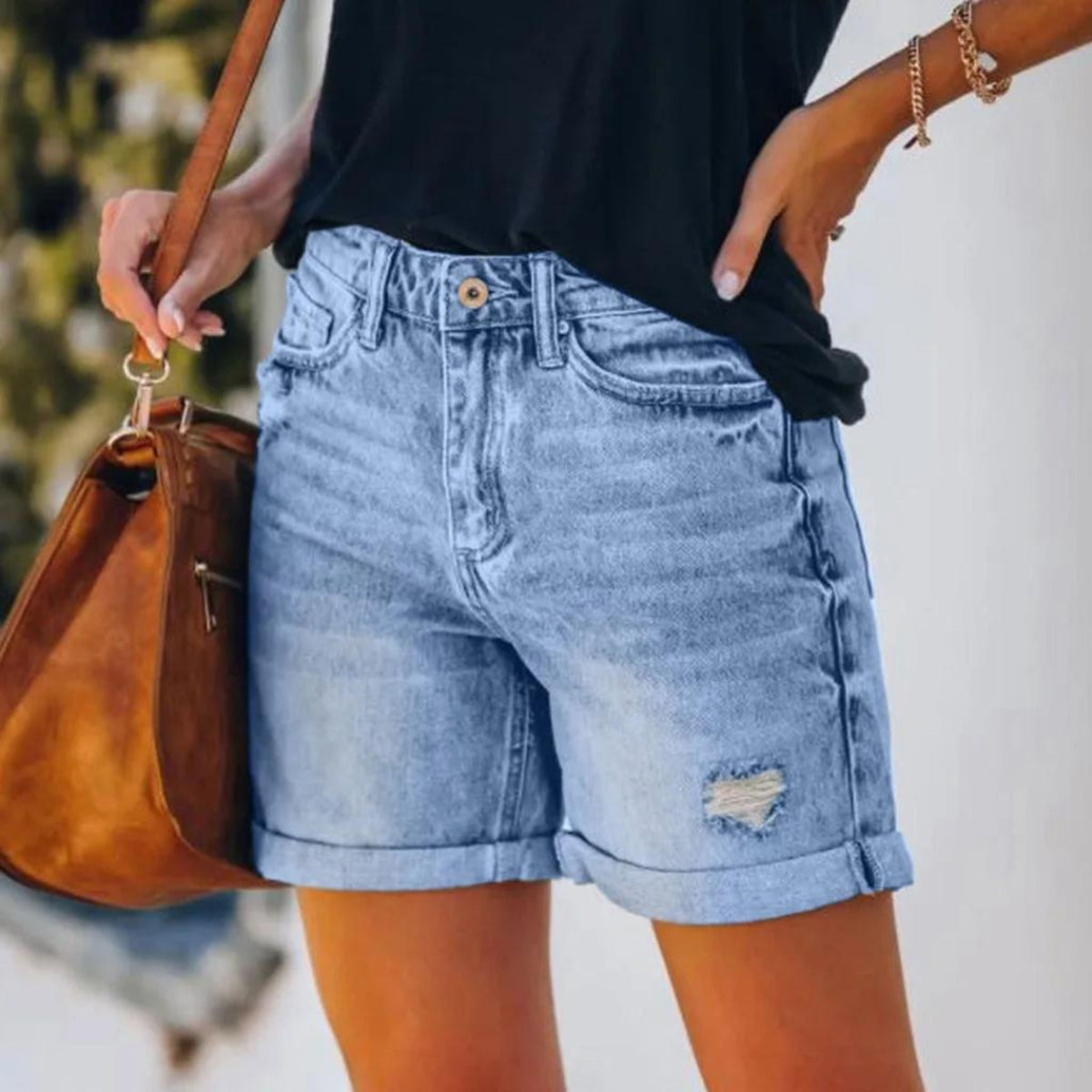 Adele | Women’s High Waist Shorts with Tailored Silhouette