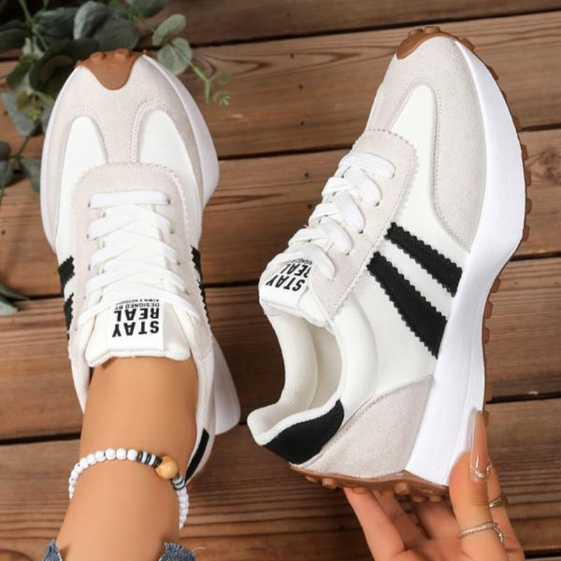 Riley | Women’s Retro Platform Sneakers with Lace-Up