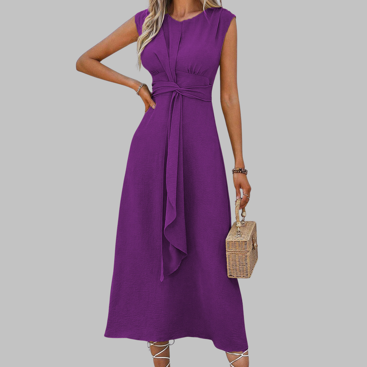 Rees | Women’s Sleeveless Maxi Dress with Round Neck