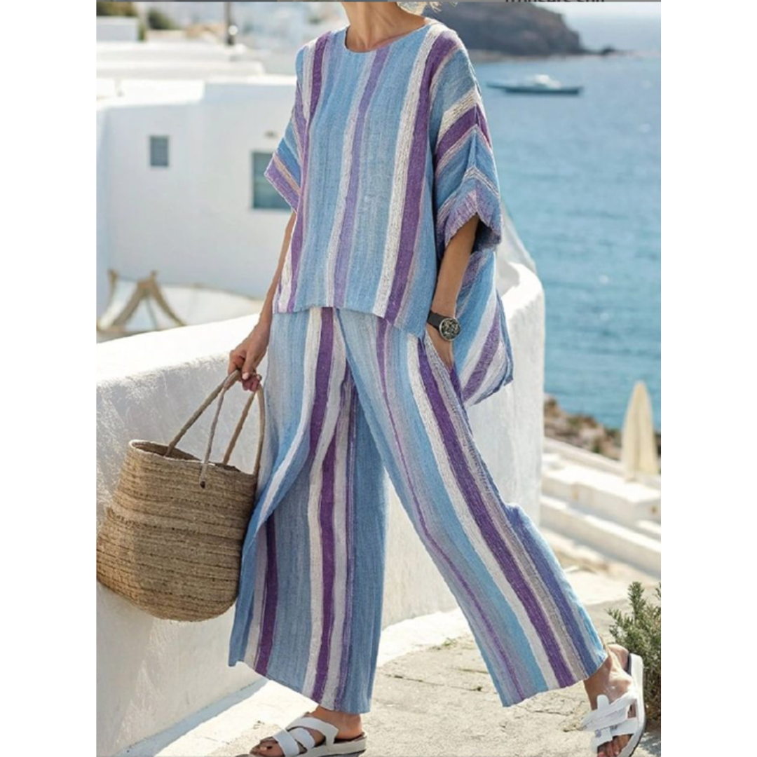 Amaya | Women’s Striped Set with Wide Leg