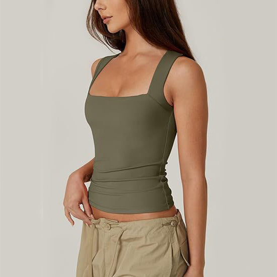 Mia Taylor | Square-Neck Slim Tank Top For Women