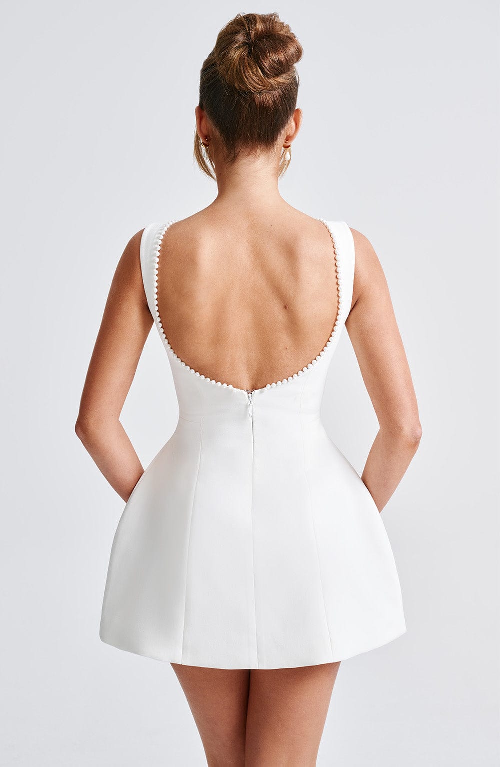 Alura | Women’s Pearl Trim Dress with Back Bow