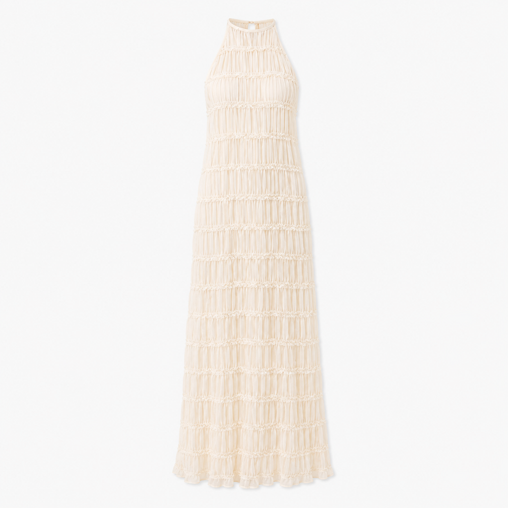 Amelia Parker | Textured Halter Neck Maxi Dress For Women