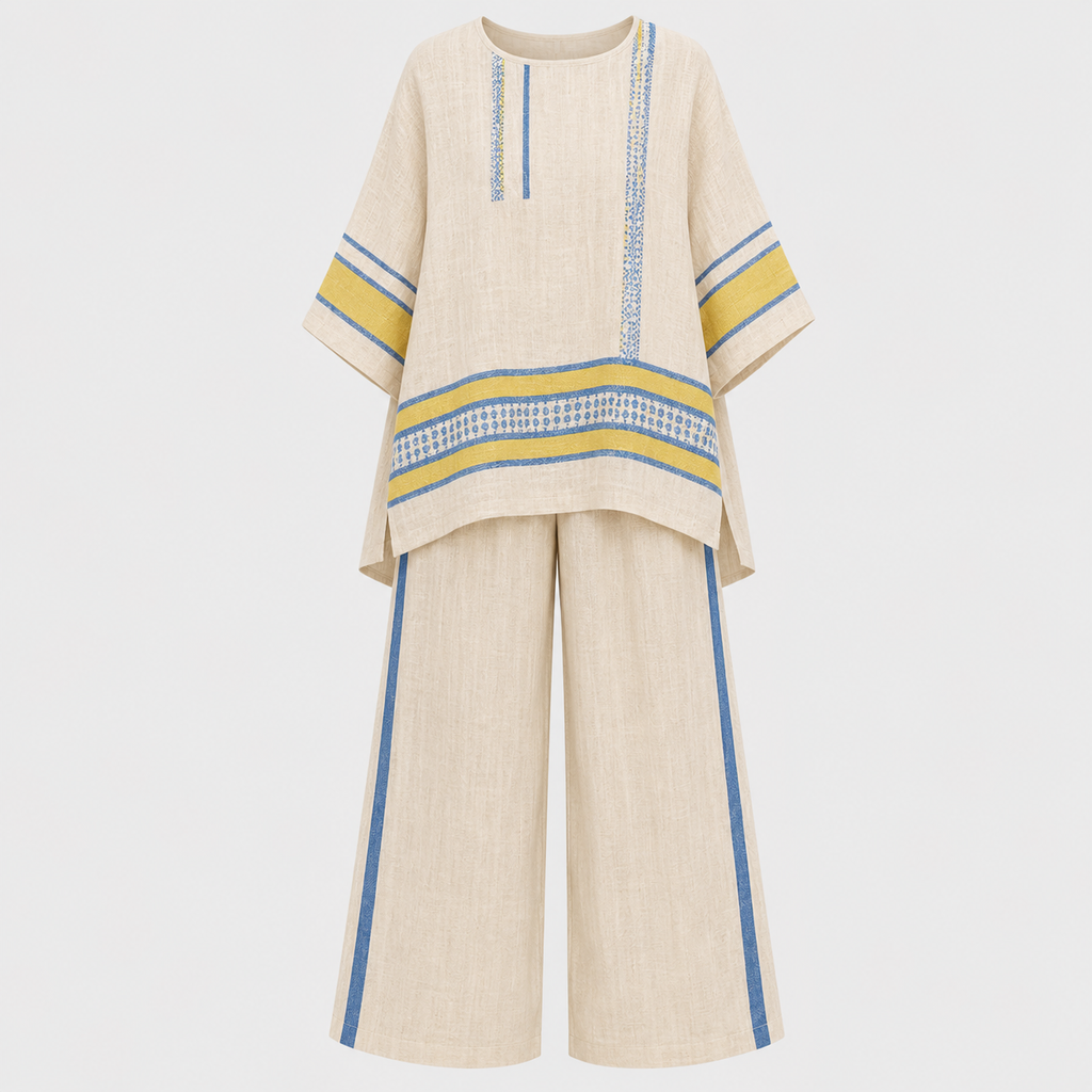 Amelia Paterson | Linen Striped Two-Piece Set For Women