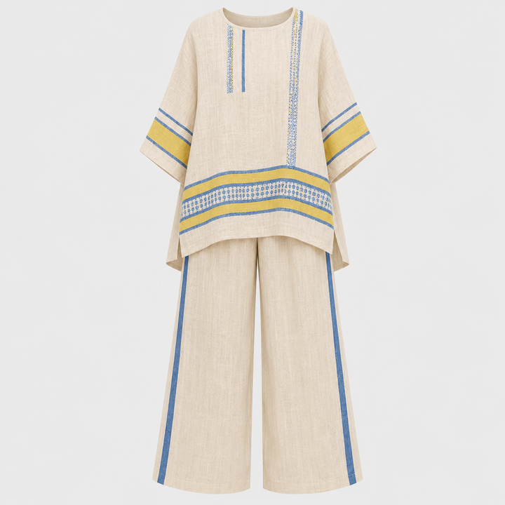 Amelia Paterson | Linen Striped Two-Piece Set For Women