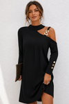 Ava Jones | Cold-Shoulder Buckle Midi Dress For Women