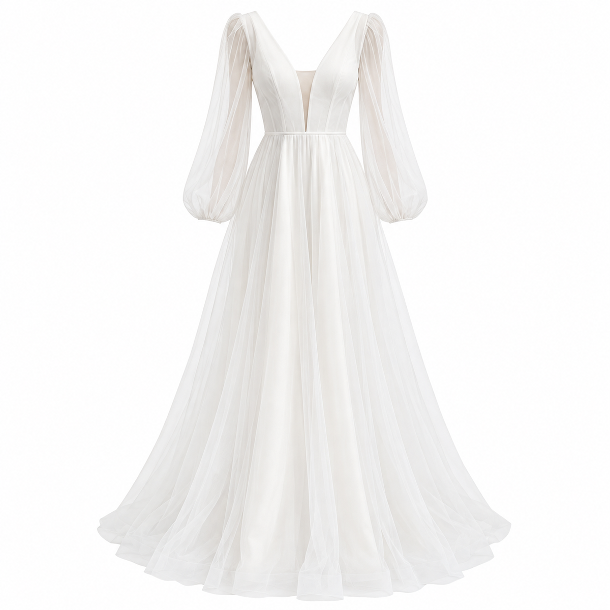 Ava Parker | Long Sleeve Tulle Wedding Dress For Women
