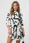 Ava Taylor | Abstract Print Mini Dress For Women
