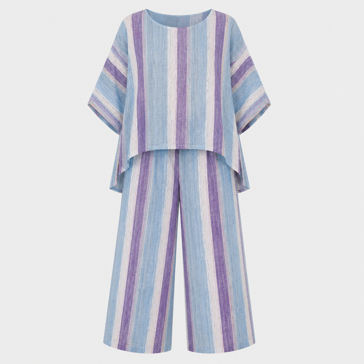 Ava Richardson | Striped Linen Two-Piece Set For Women