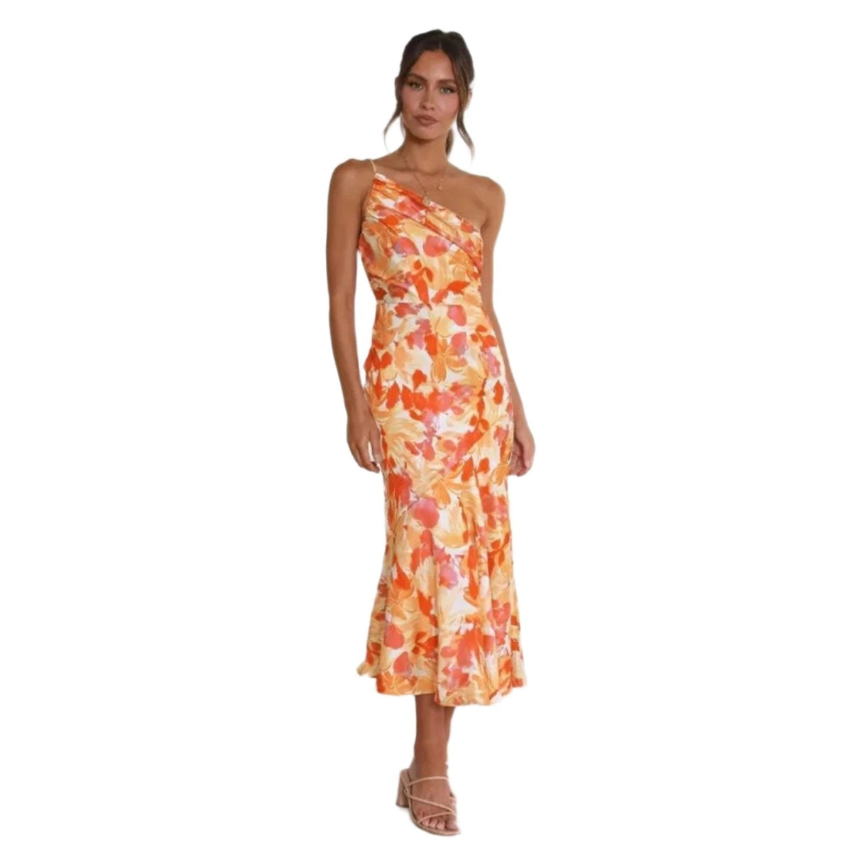 Sienna | Women’s Asymmetric Midi Dress with Floral Print