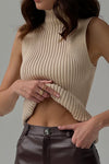 Ribbed Sleeveless Knit Top