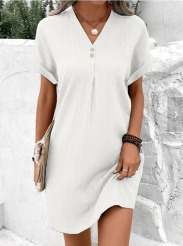 LISA | Women’s V-Neck Spring Dress with Flowing Fit