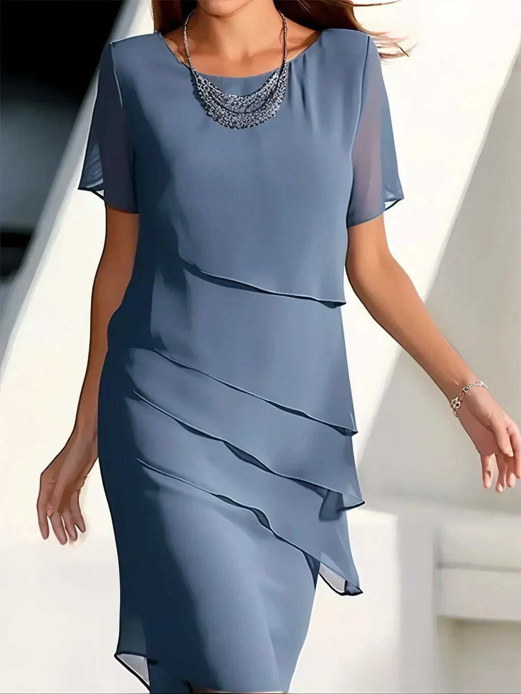 Mona | Women’s Tummy Coverage Dress with Draping