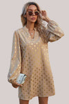Alyssa | Gold Polka Dot Mini Dress