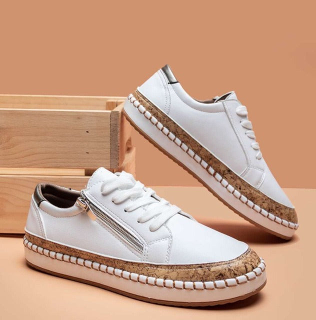 Blossom | Women’s Floral Embroidered Espadrille Sneakers with Zip