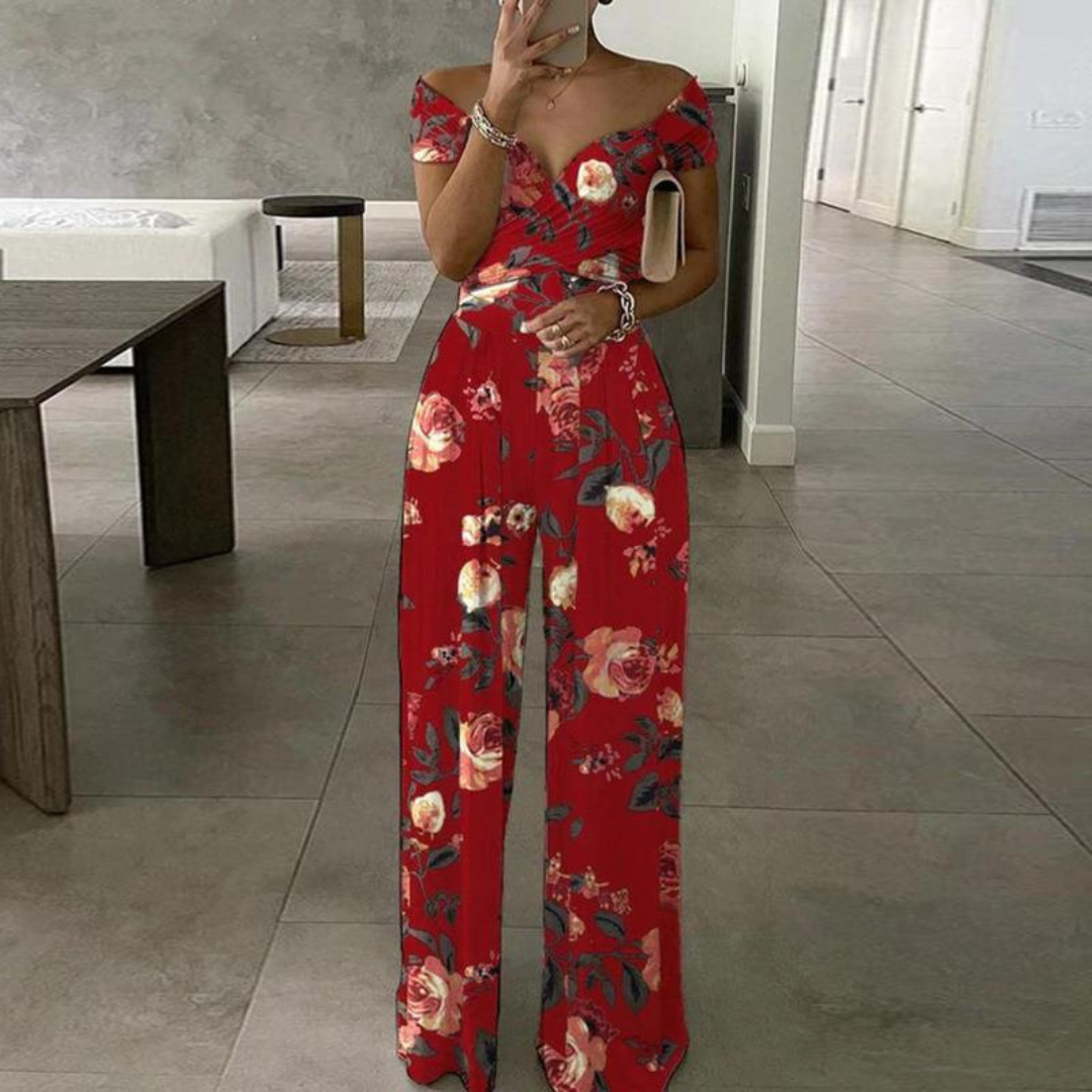 Luna | Women’s Off Shoulder Jumpsuit with Wide Leg