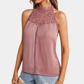 Lara | Women’s Halter Neck Top with Lace Yoke