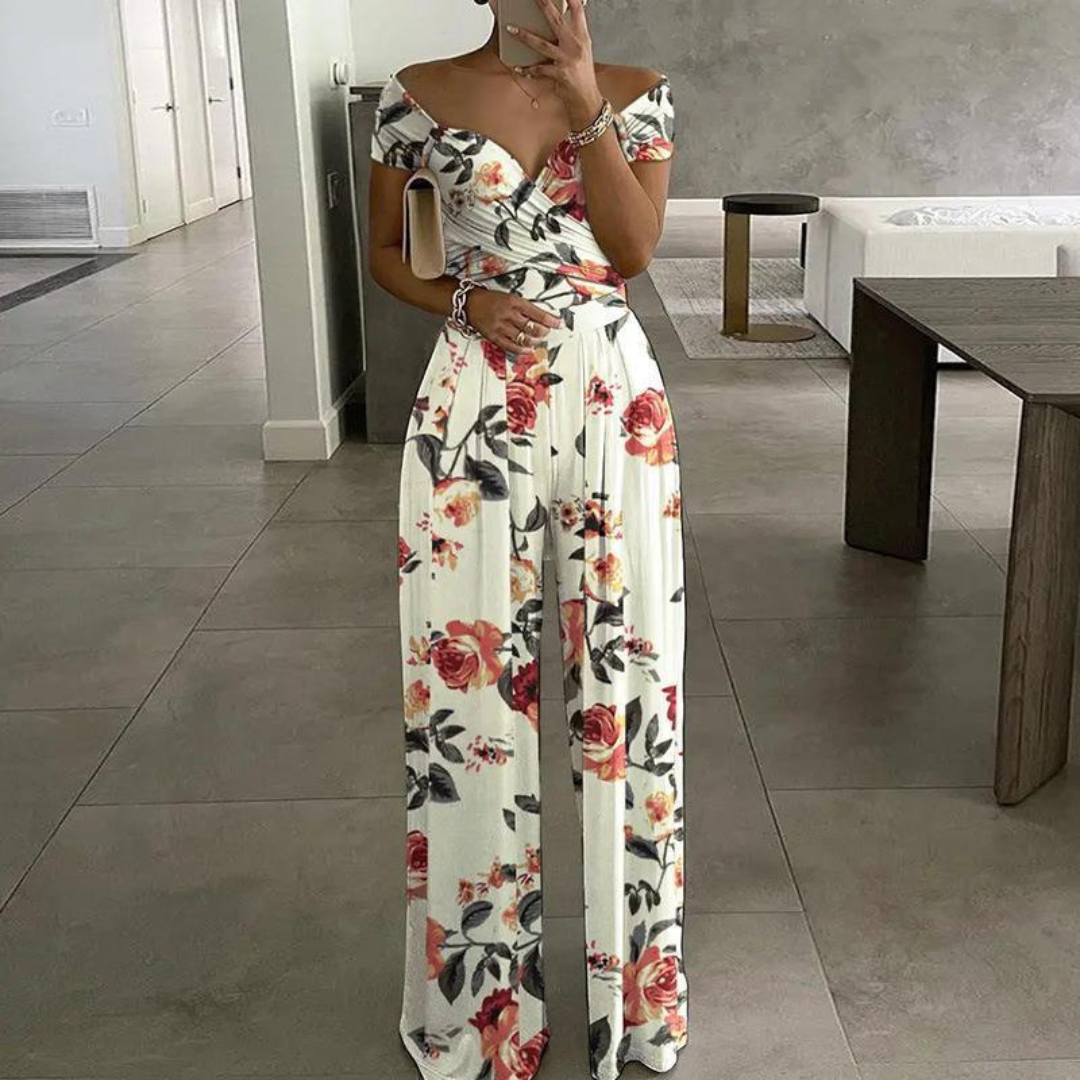 Luna | Women’s Off Shoulder Jumpsuit with Wide Leg
