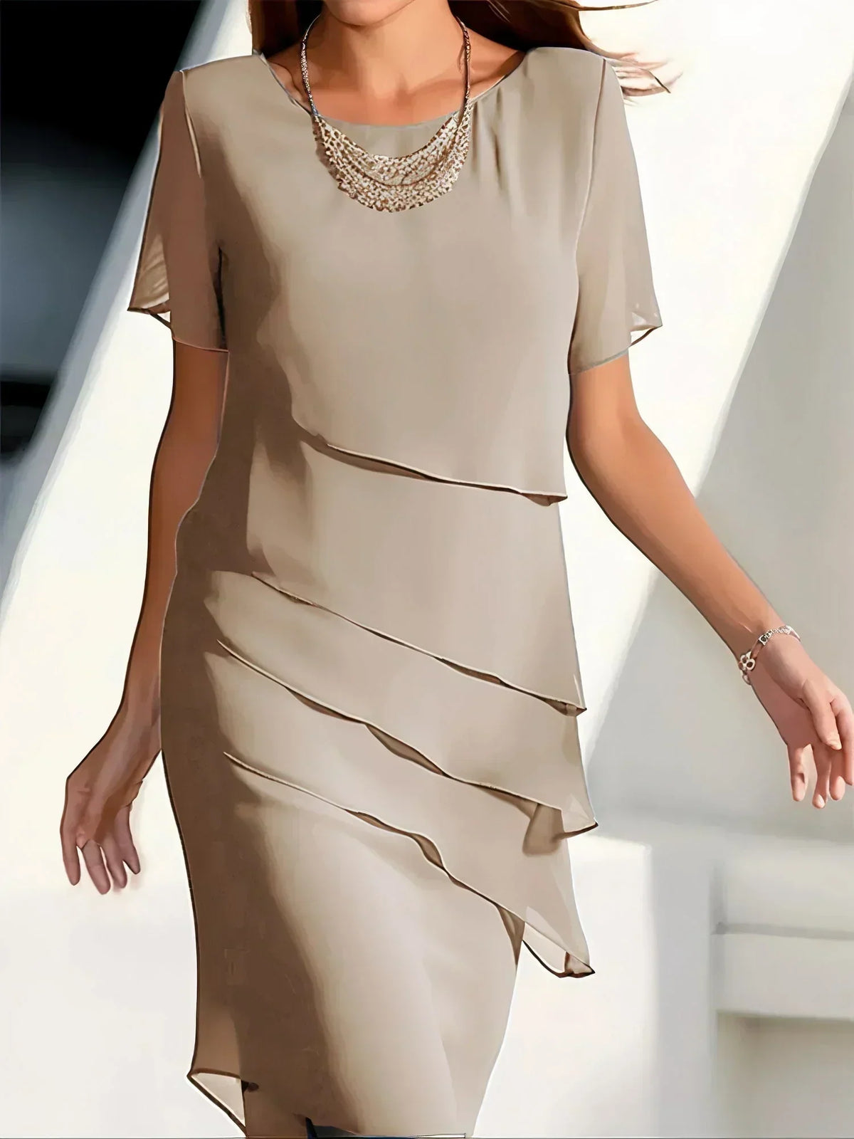 Mona | Women’s Tummy Coverage Dress with Draping