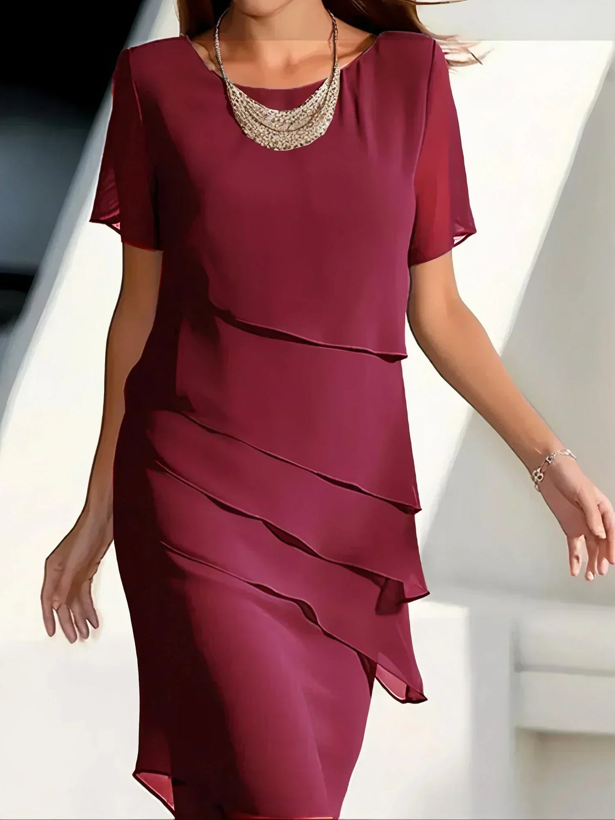 Mona | Women’s Tummy Coverage Dress with Draping