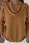Cosy Cowl Neck Knit Pullover Sweater for Women