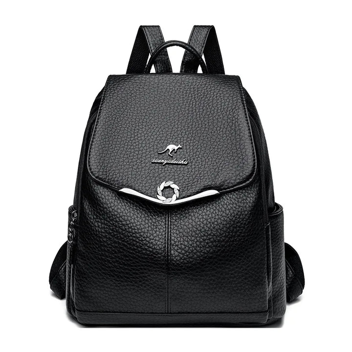 PU Leather Casual Travel Backpack
