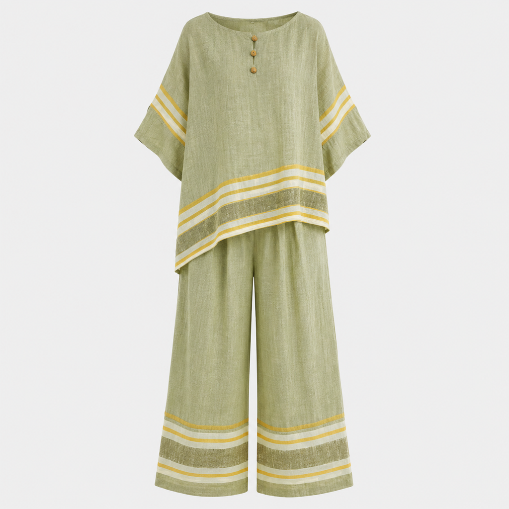 Charlotte Pearson | Striped Linen-Blend Two-Piece Set For Women