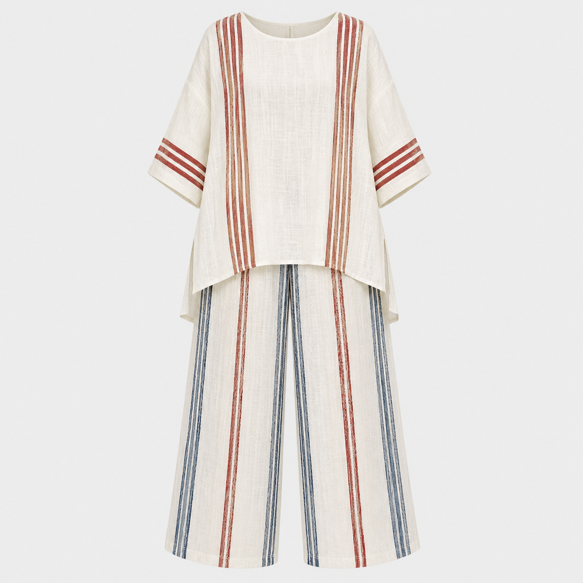 Charlotte Robertson | Striped Linen Two-Piece Set For Women
